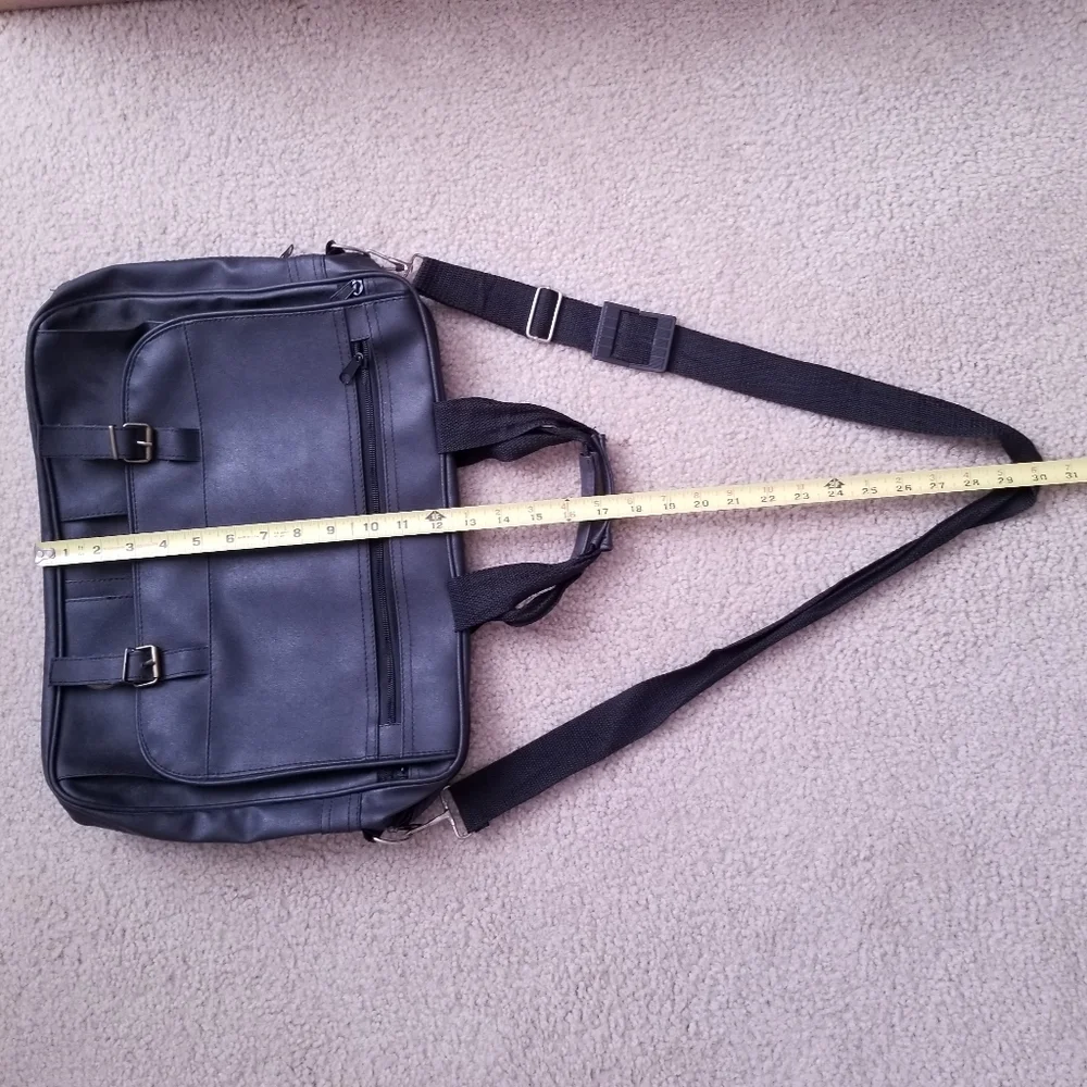 Leather Buckled Academic Messenger Shoulder Bag - Picture 14 of 16